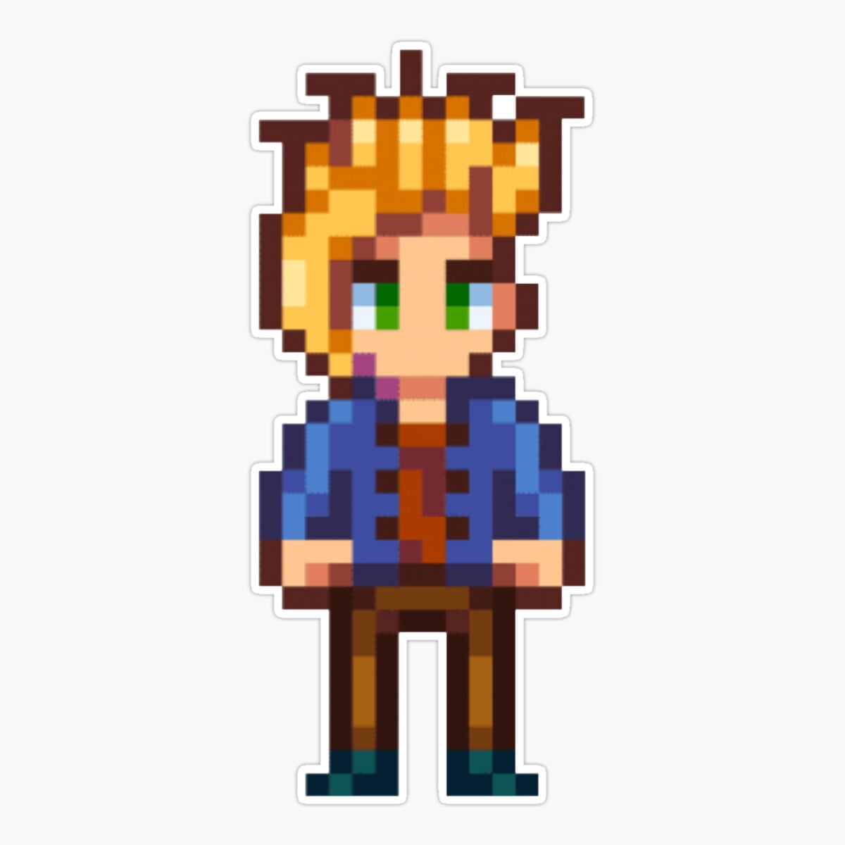 Maneki Sam From Stardew Valley Sticker, Phone Decal Water Bottle ...
