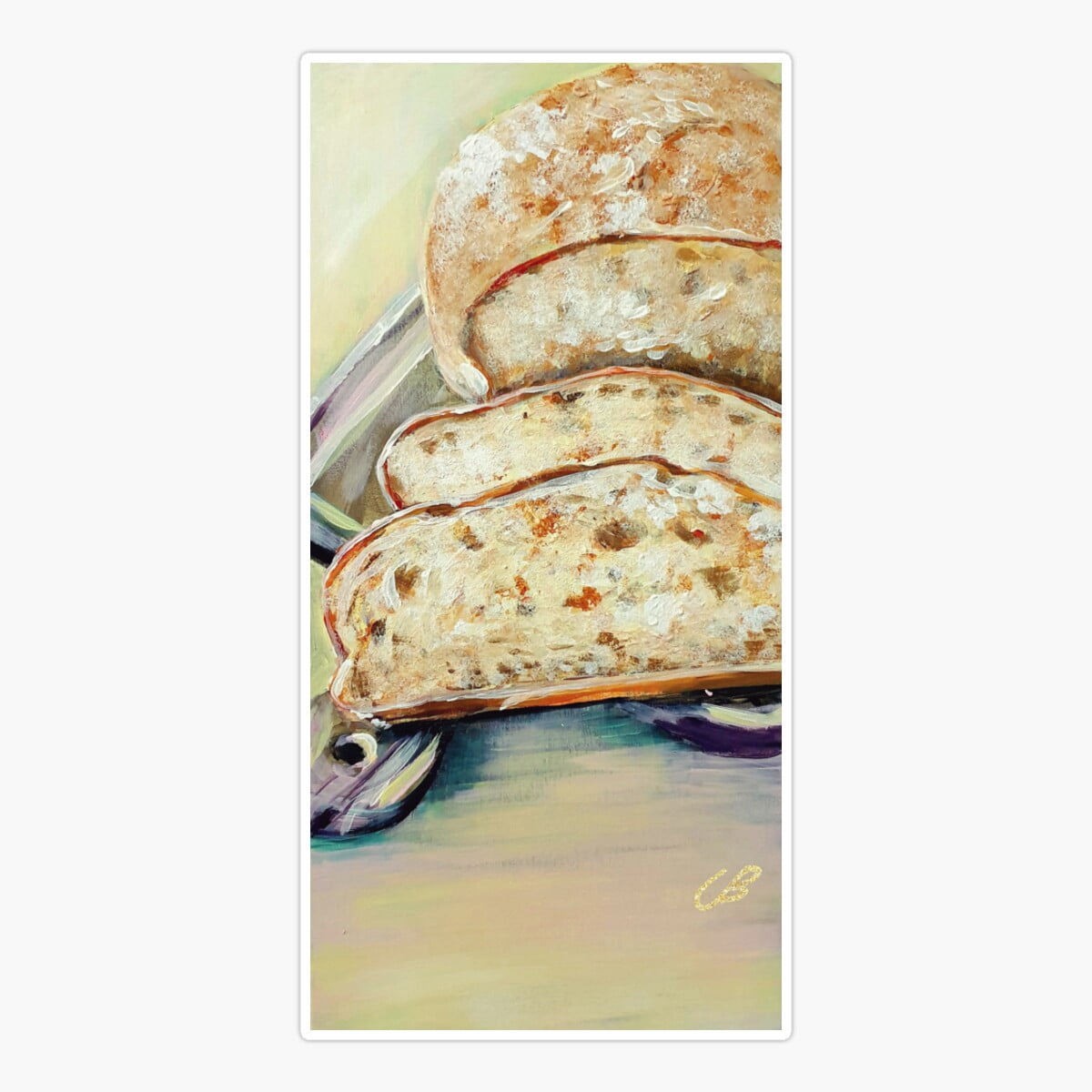 Maneki Second Version Acrylic Painting Country Style Home Baked Bread ...