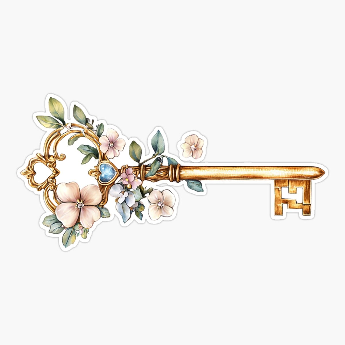 Maneki Secret Garden Key Sticker, Phone Decal Water Bottle Stickers Car ...