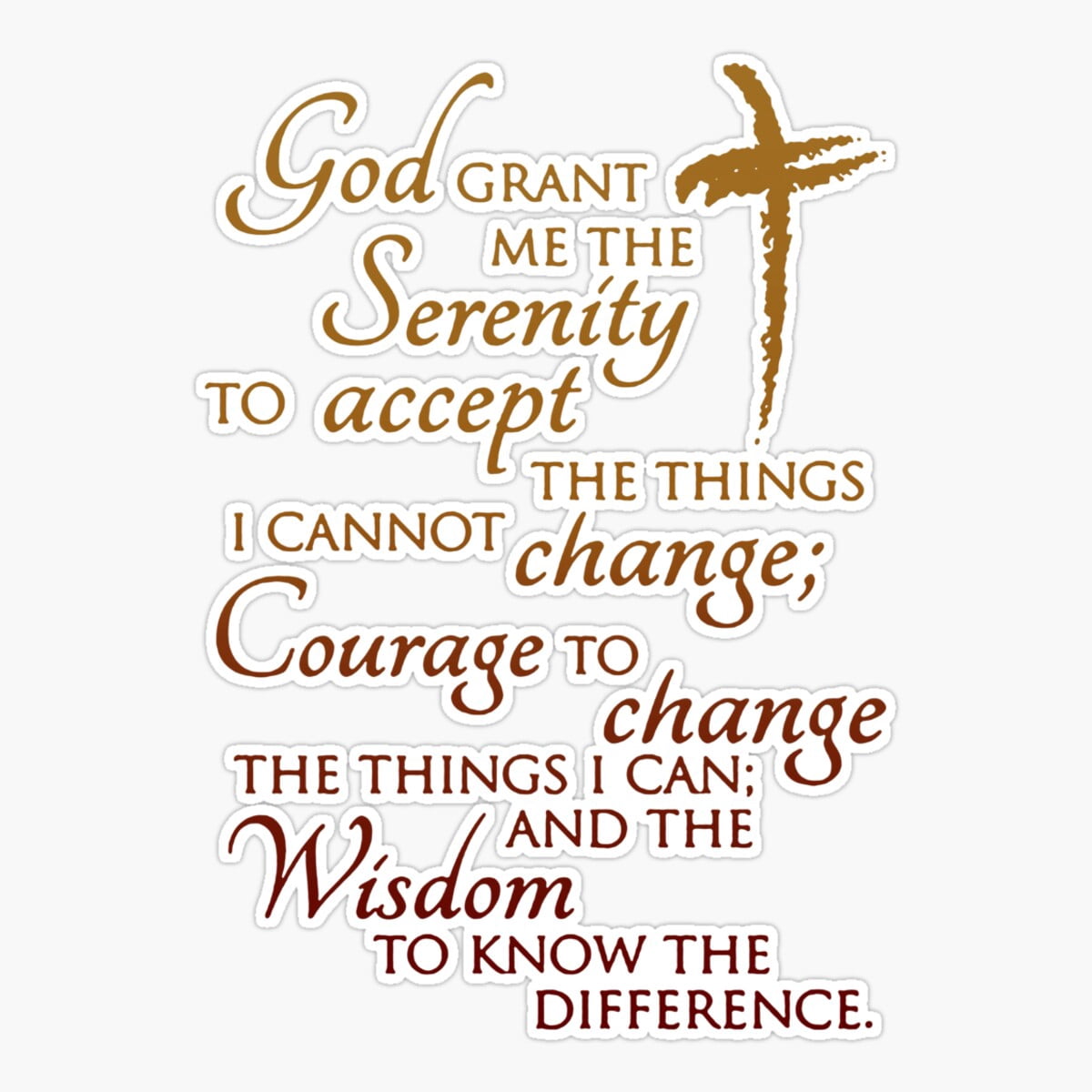 Maneki Serenity Prayer Sticker, Phone Decal Water Bottle Stickers Car ...