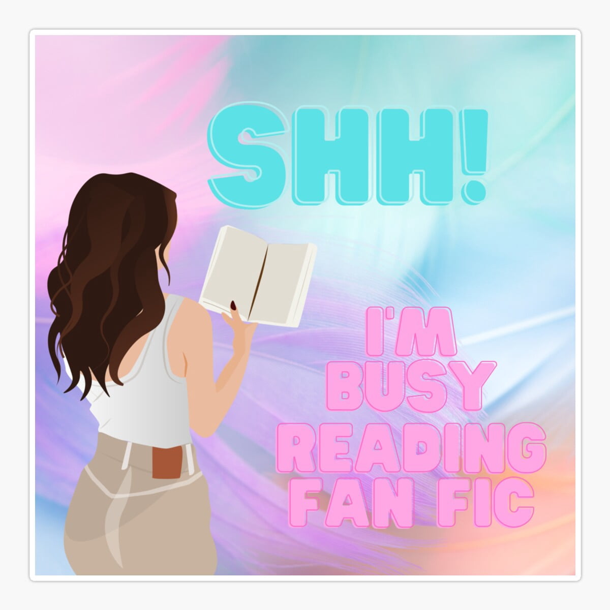 Maneki Shh! I'M Busy Reading An Ic Sticker, Phone Decal Water Bottle ...