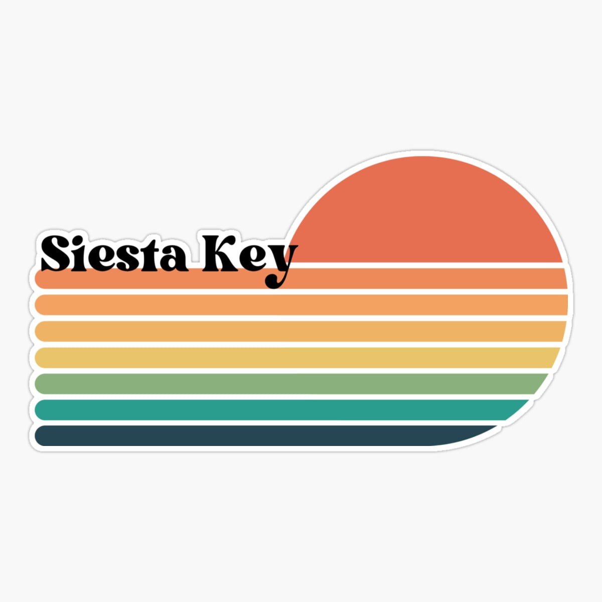 Maneki Siesta Key Sunset Sticker, Phone Decal Water Bottle Stickers Car ...