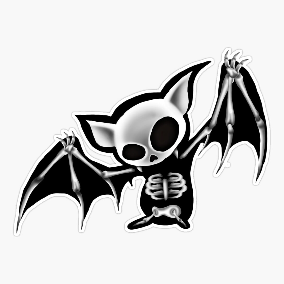 Maneki Skeleton Bat Er, Phone Decal Water Bottle Stickers Car Decals ...