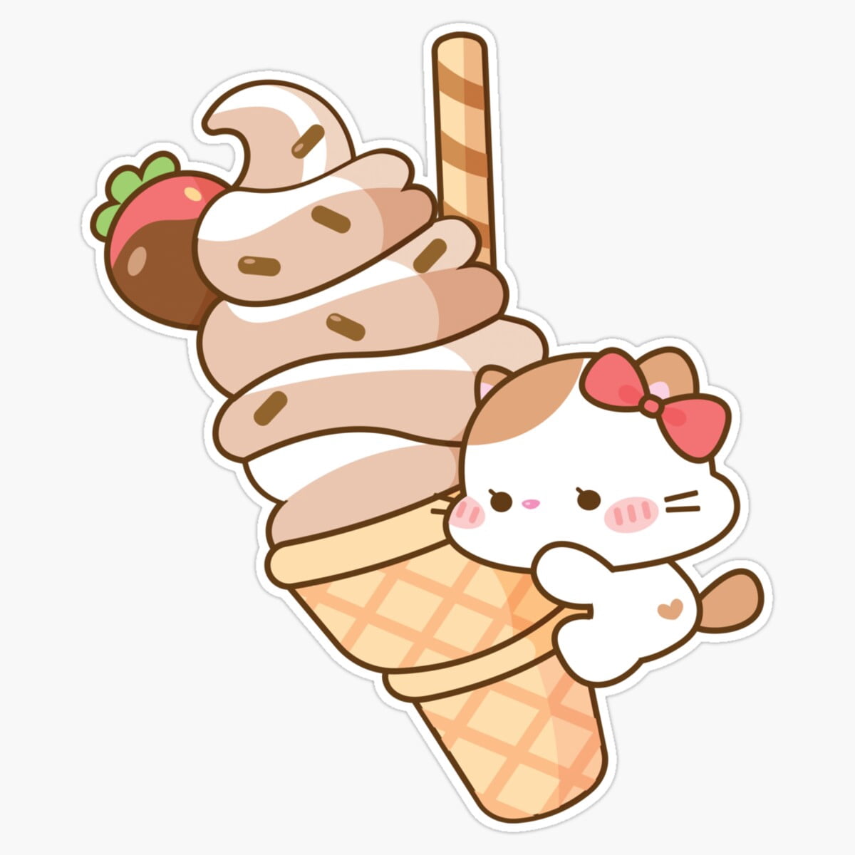 Maneki Soft-Serve Ice Cream Er, Phone Decal Water Bottle Stickers Car ...