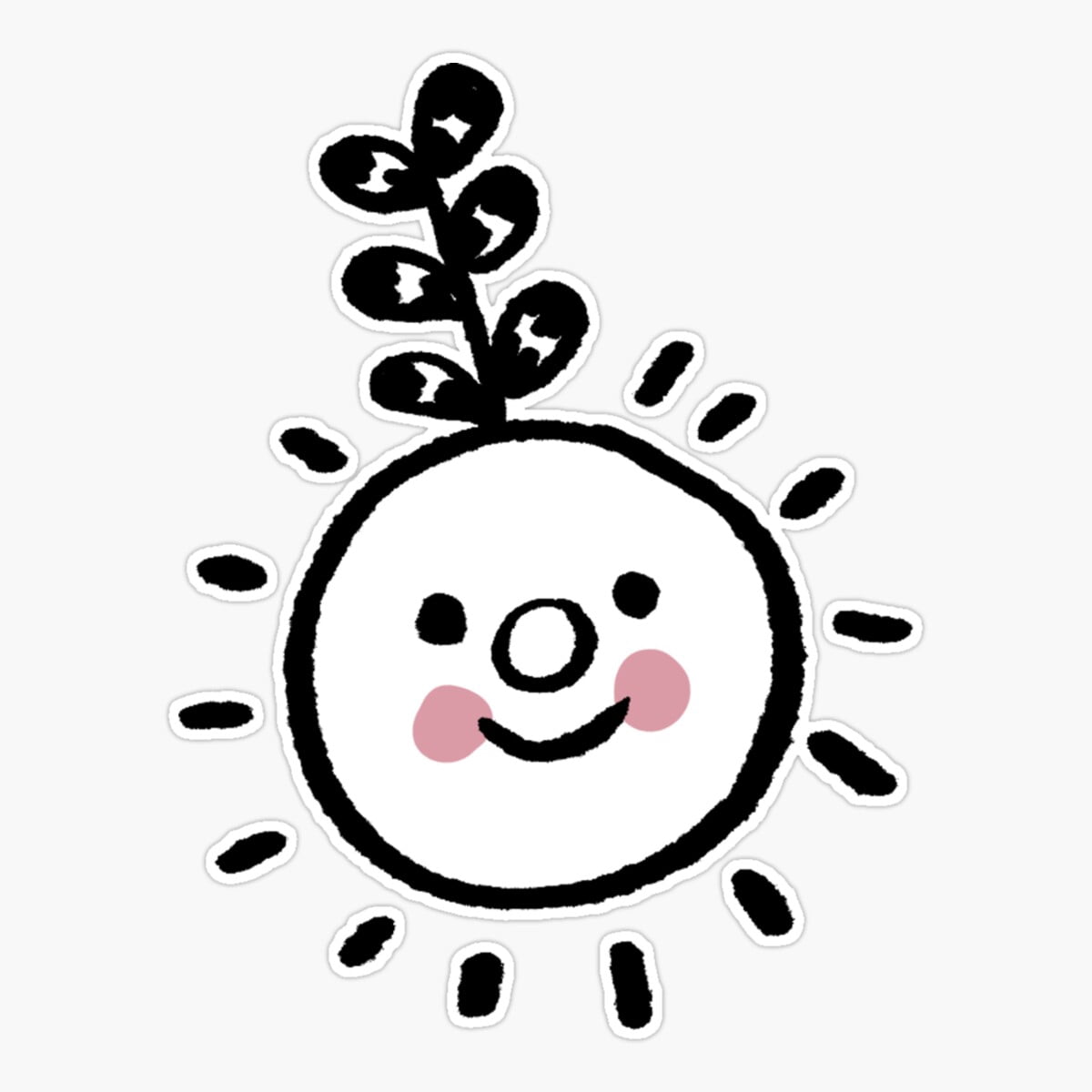 Maneki Sprout Sun Sticker, Phone Decal Water Bottle Stickers Car Decals ...