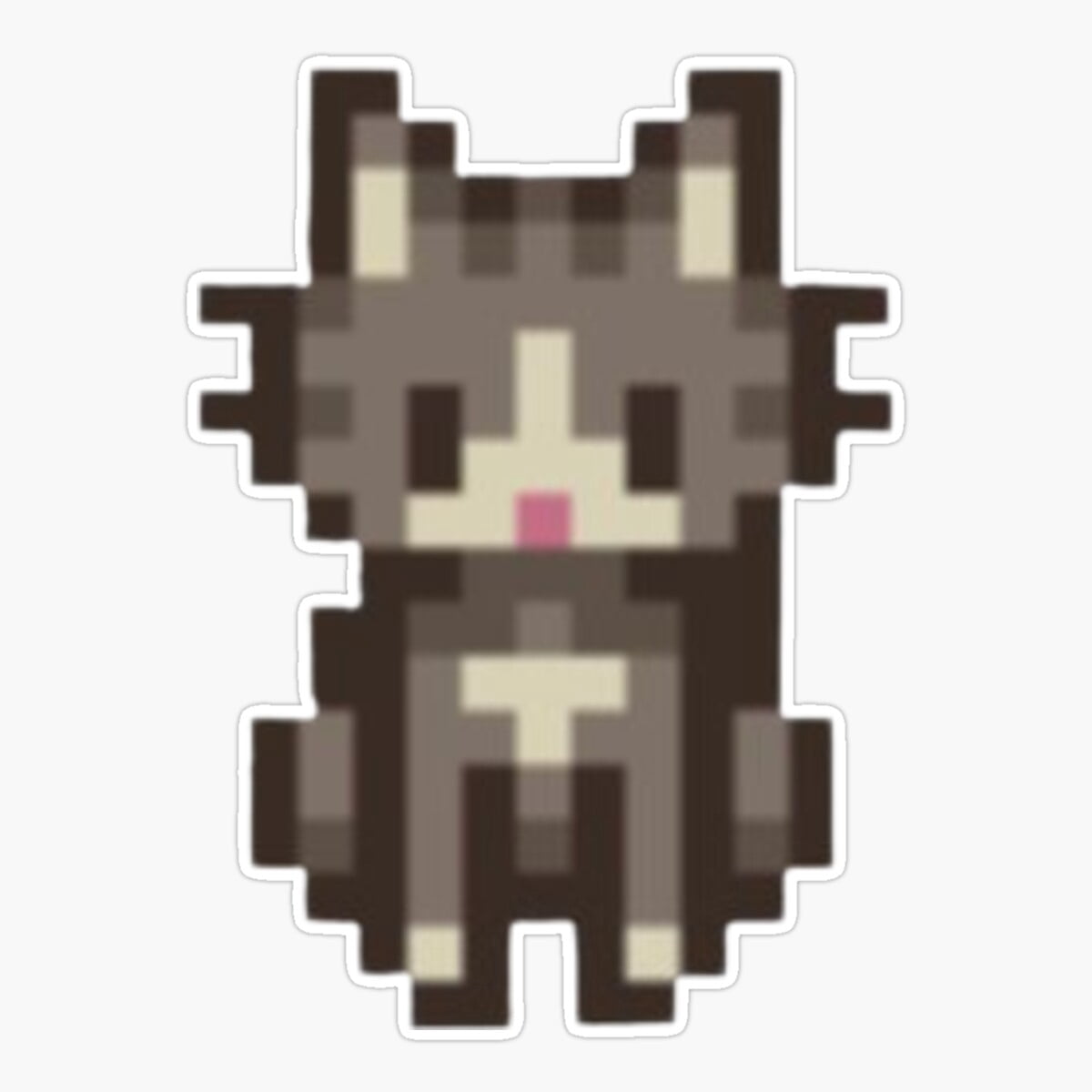 Maneki Stardew Valley Grey Cat Sticker, Phone Decal Water Bottle ...