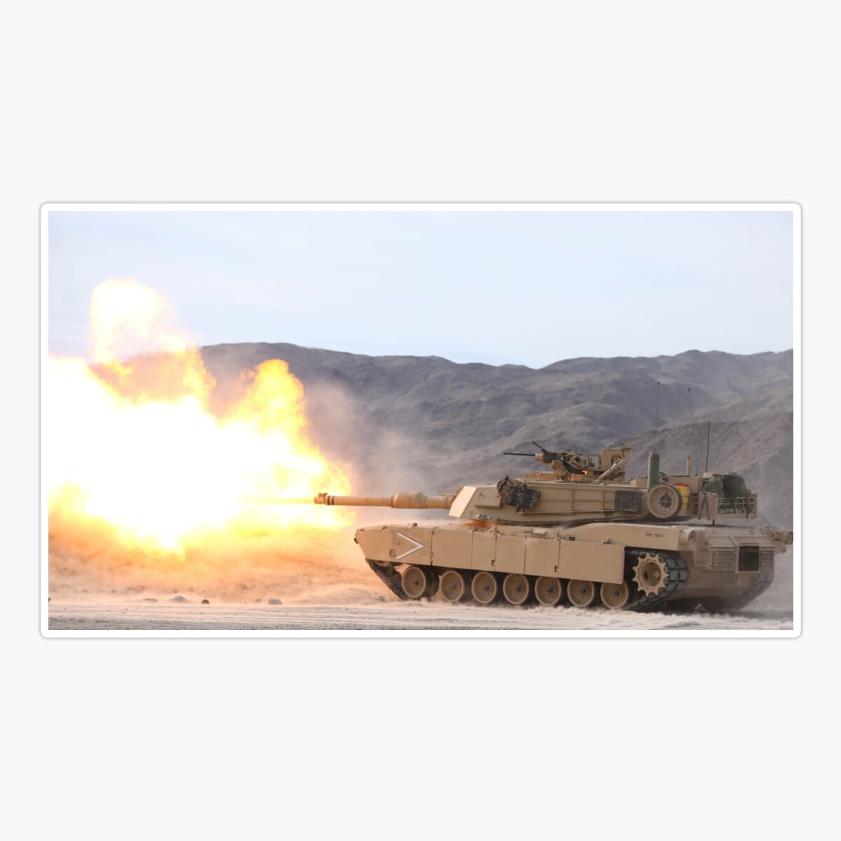 M1 Abrams Tank Vinyl Decal - Small Decal For Car, Phone, Laptop, Helmet (Multiple Sizes)