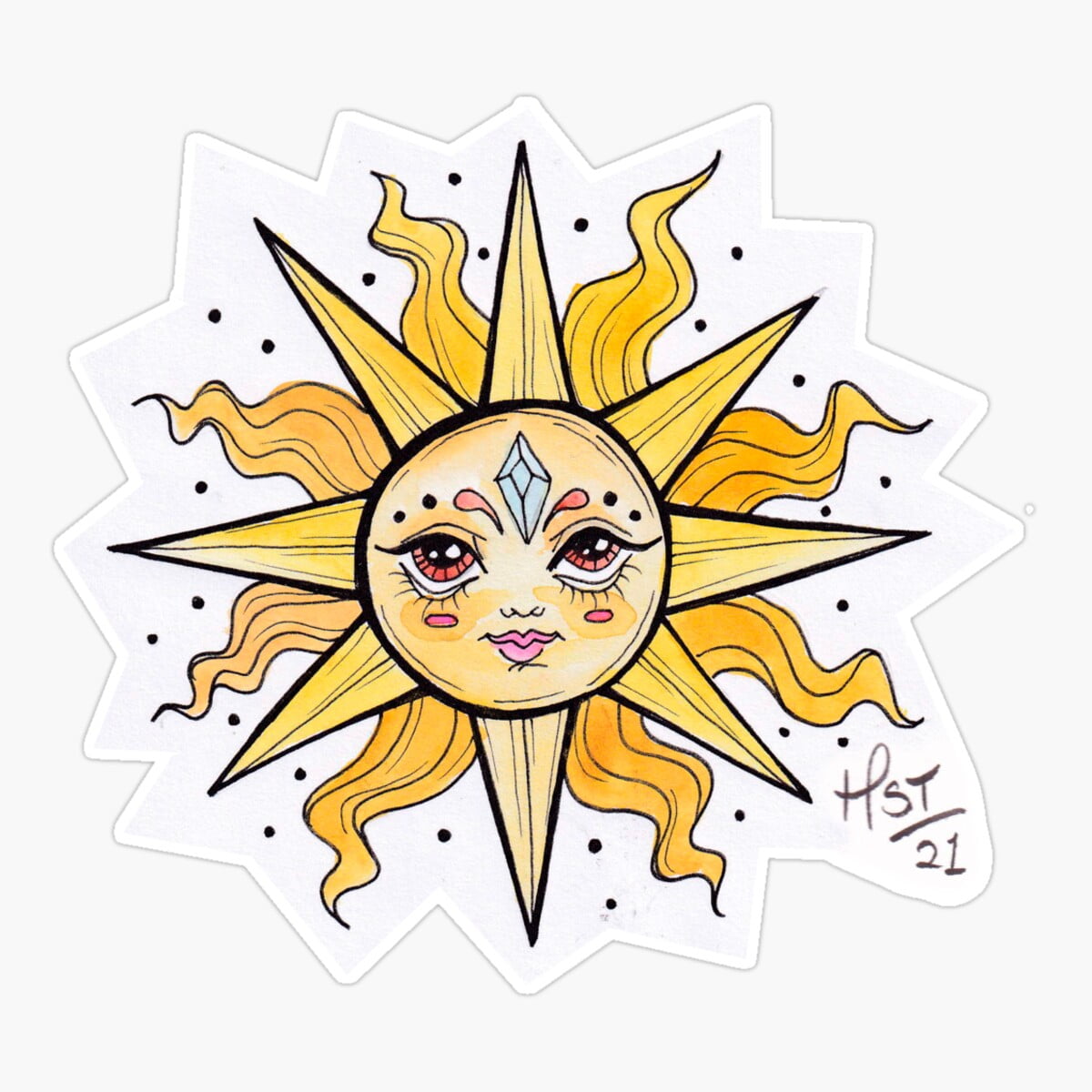 Maneki Sunlight Sticker, Phone Decal Water Bottle Stickers Car Decals ...