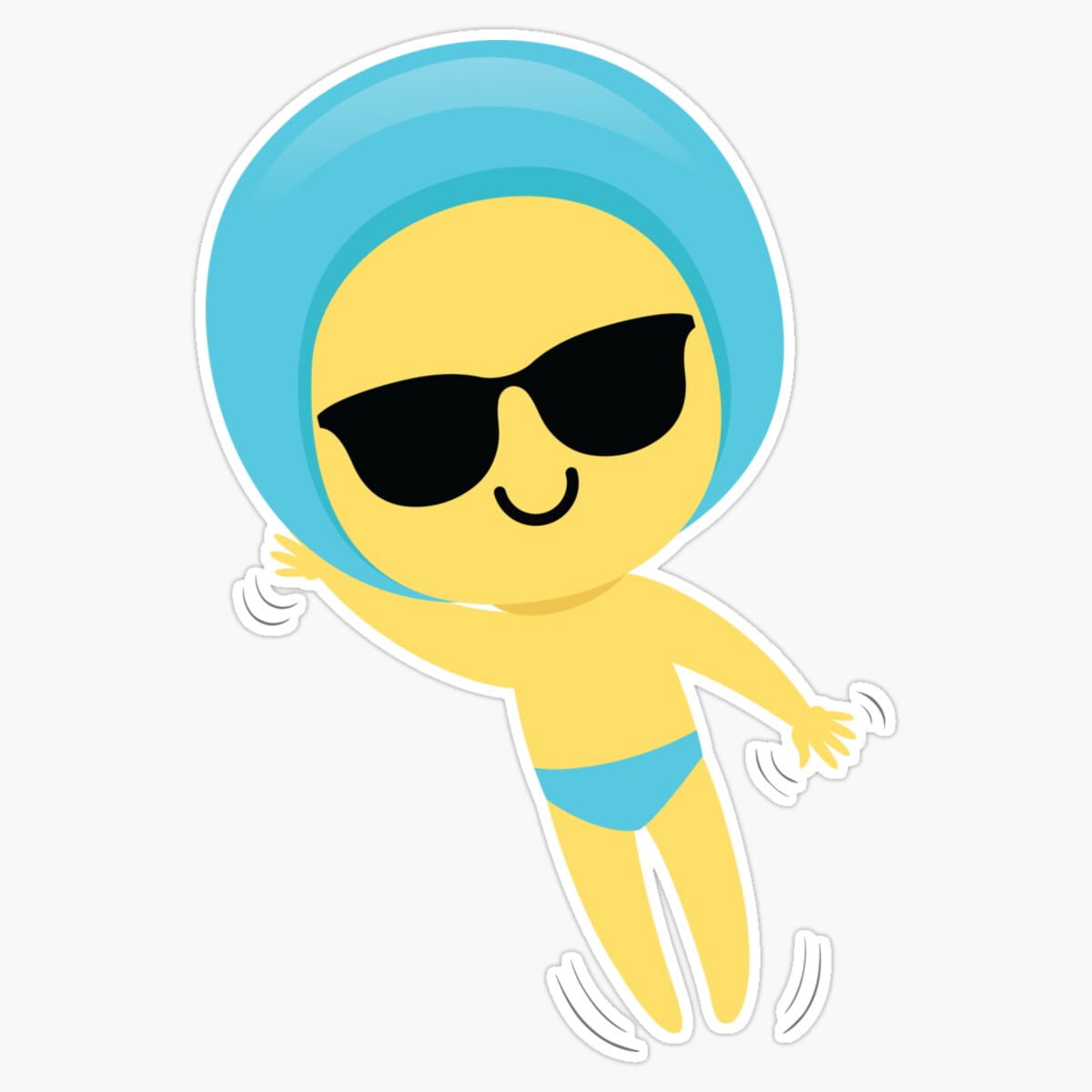 Maneki Swim Boy Emoji Er, Phone Decal Water Bottle Stickers Car Decals ...