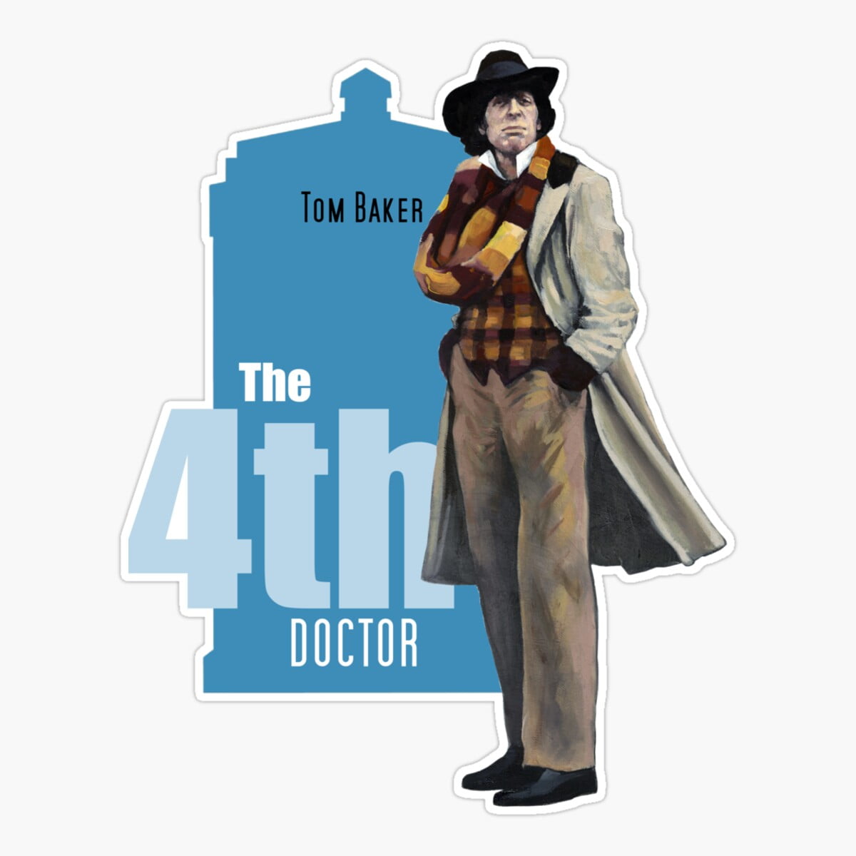 Tom Baker Sticker Maneki The 4Th Doctor: Tom Baker Er, Phone Decal Water Bottle Stickers ...