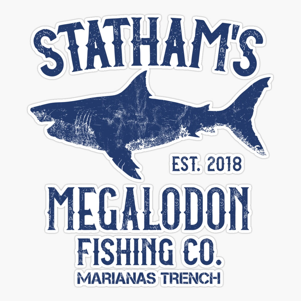 Maneki The Meg - Jason Statham - Megalodon Shark Ishing Er, Phone Decal ...