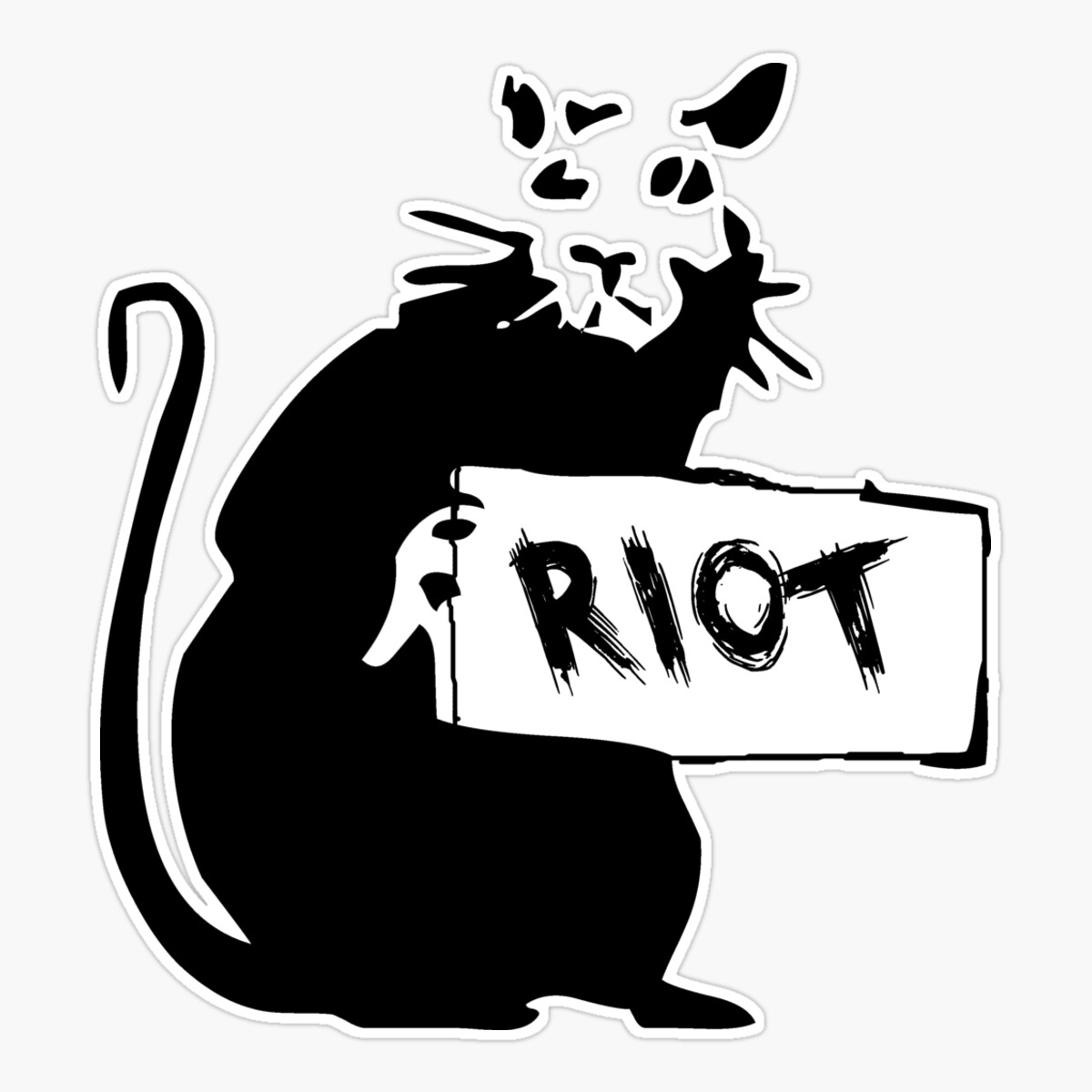 Maneki The Riot Rat Sticker, Phone Decal Water Bottle Stickers Car ...