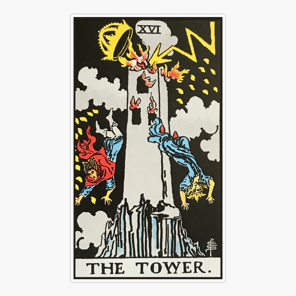 Maneki The Tower - Rider Waite Smith Tarot Er, Phone Decal Water Bottle ...