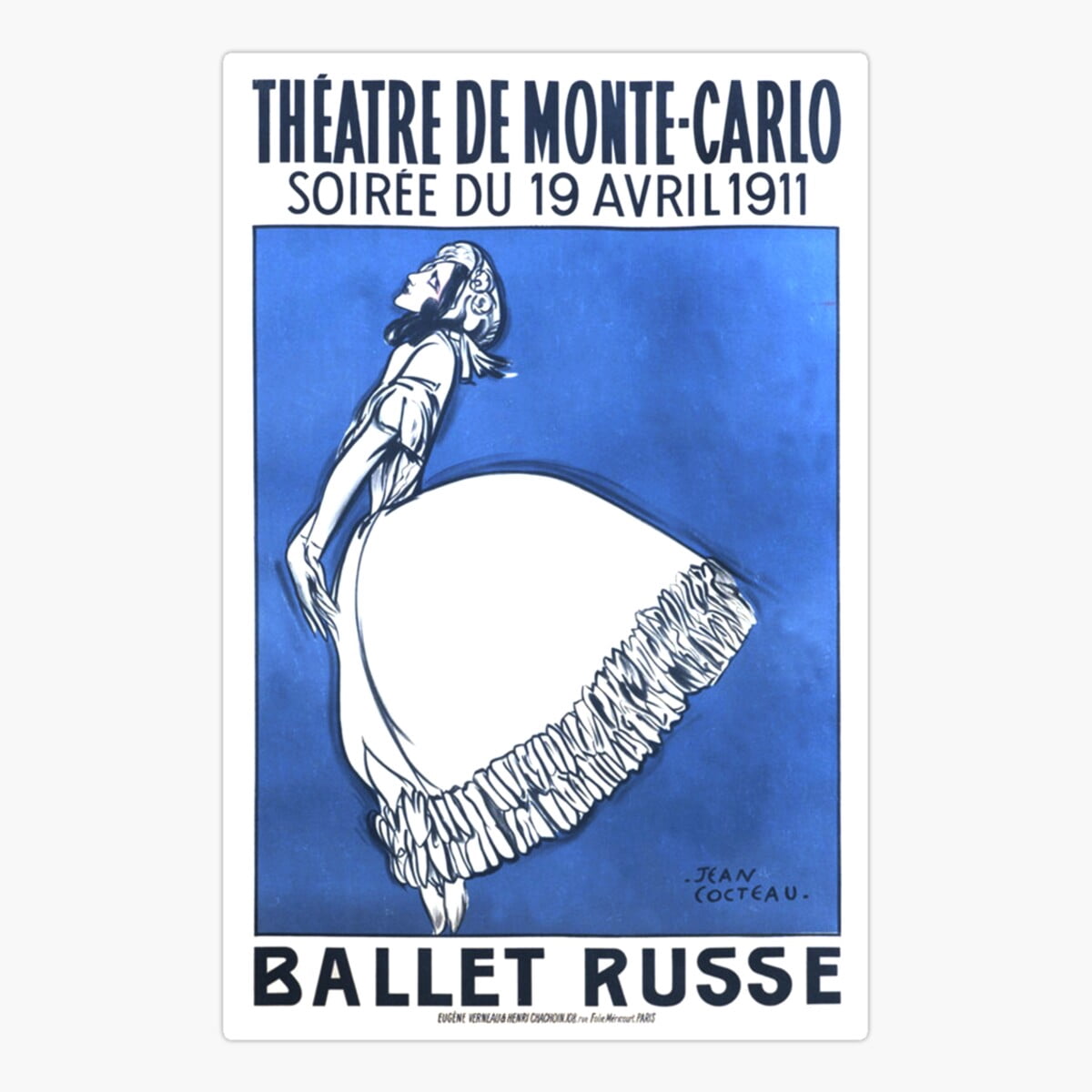 Poster Vintage Ballet Russe Monte Carlo 1911 - Haute Qualité 60x90cm - Affiche D'art Neuve