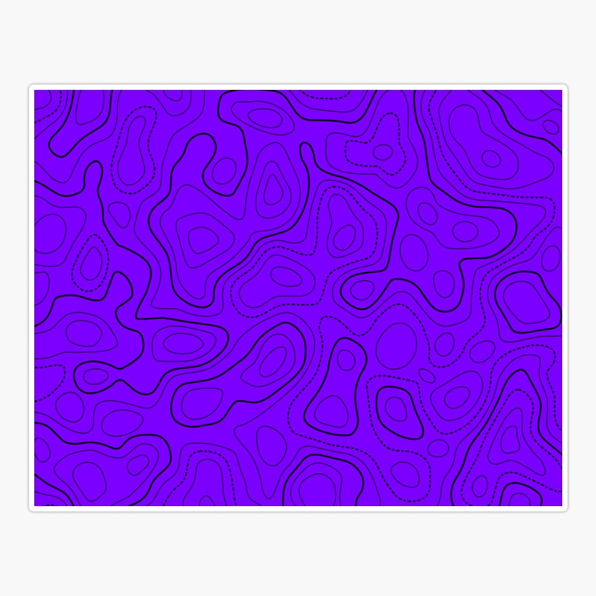Maneki Topography Pattern. Purple And Black Color Sticker, Phone Decal ...