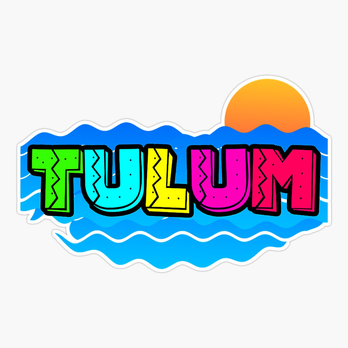 Maneki Tulum Mexico Beach Sunset Playa Sticker, Phone Decal Water ...