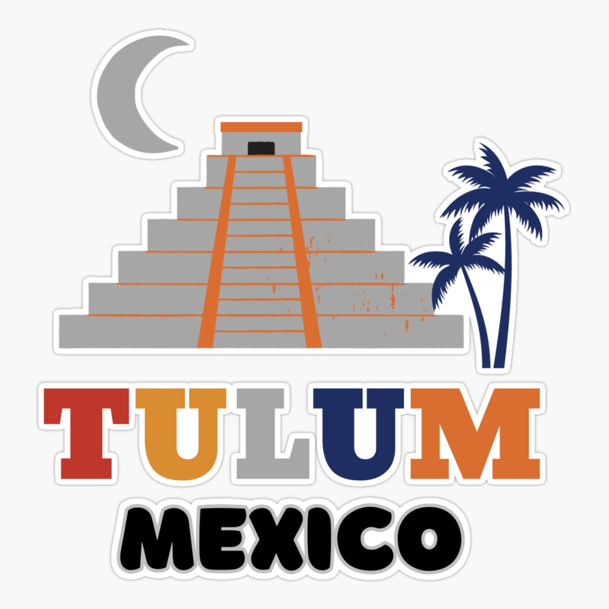 Maneki Tulum Mexico - Mayan Ruin Sticker, Phone Decal Water Bottle ...