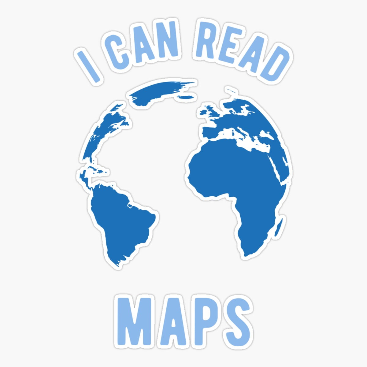 Maneki Unny Geography - I Can Read Maps Sticker, Phone Decal Water ...