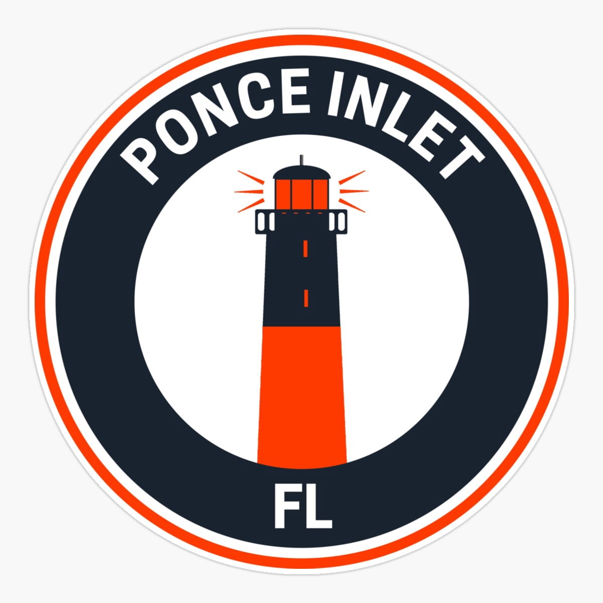 Maneki Vintage Ponce Inlet Florida Sticker, Phone Decal Water Bottle ...