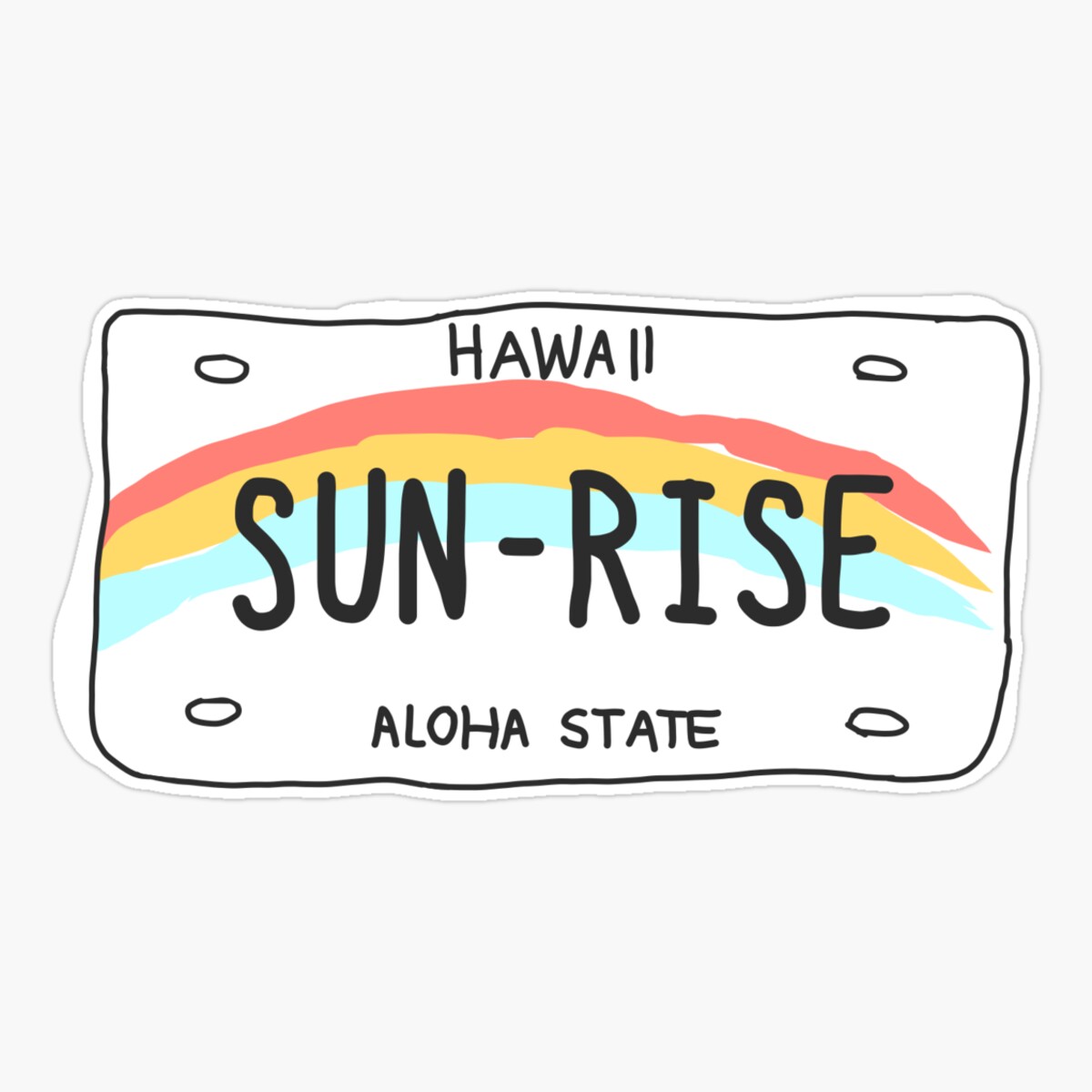 Maneki Vsco Hawaii License Plate Sticker, Phone Decal Water Bottle ...