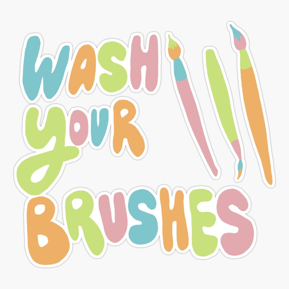 Maneki Wash Your Brushes Er, Phone Decal Water Bottle Stickers Car ...