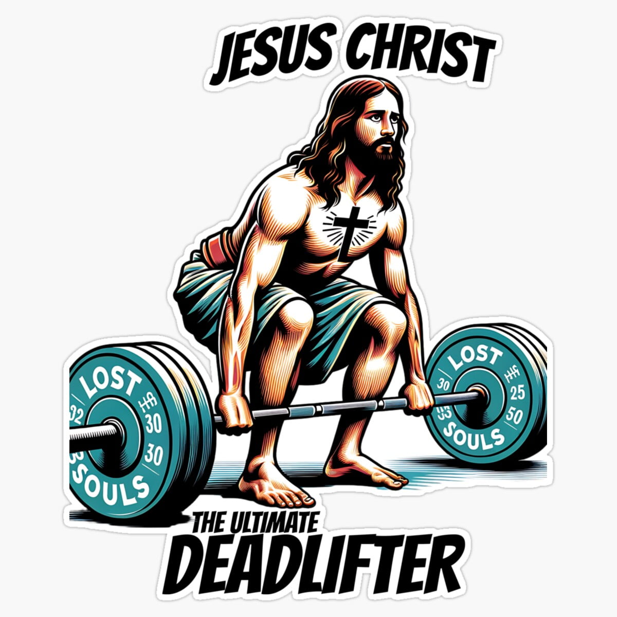 Maneki Weightlifter Faith Based Gift Er, Phone Decal Water Bottle ...