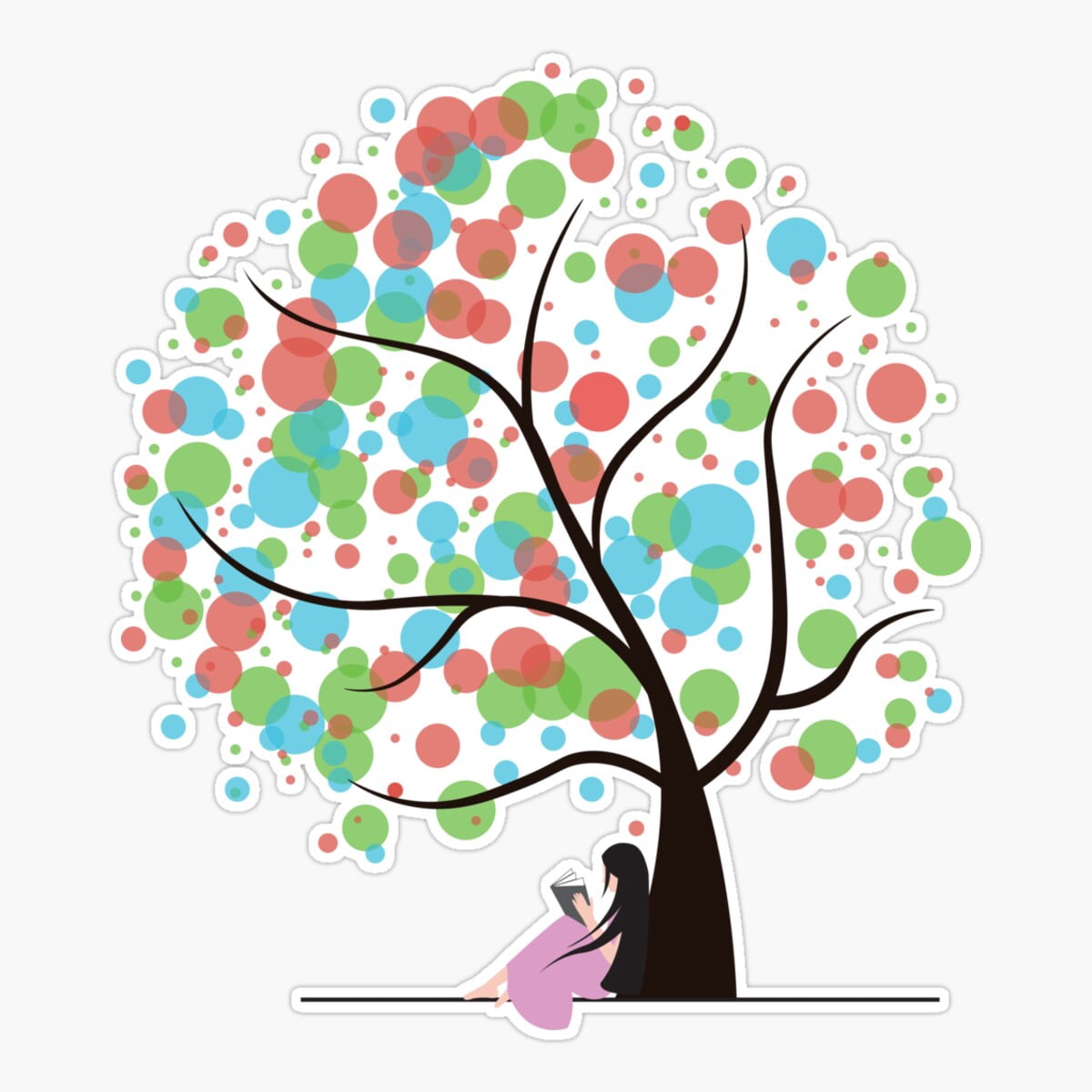 Maneki Whimsical Tree O Knowledge Sticker, Phone Decal Water Bottle ...