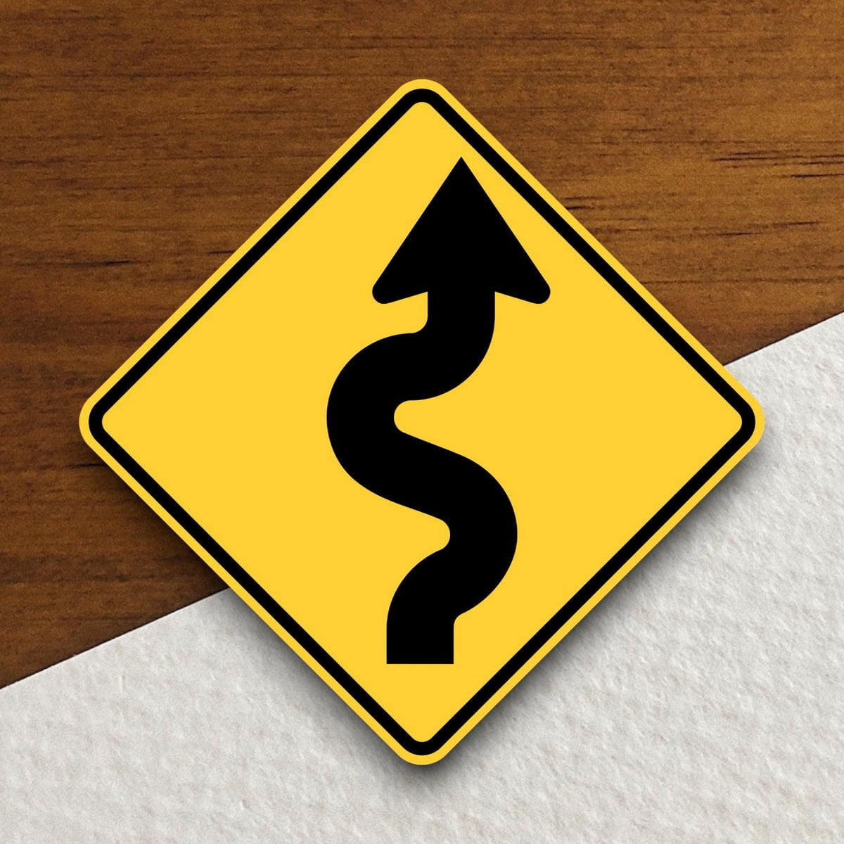 Maneki Winding Road Sign Stickers, Traffic Sticker, Road Sign ...