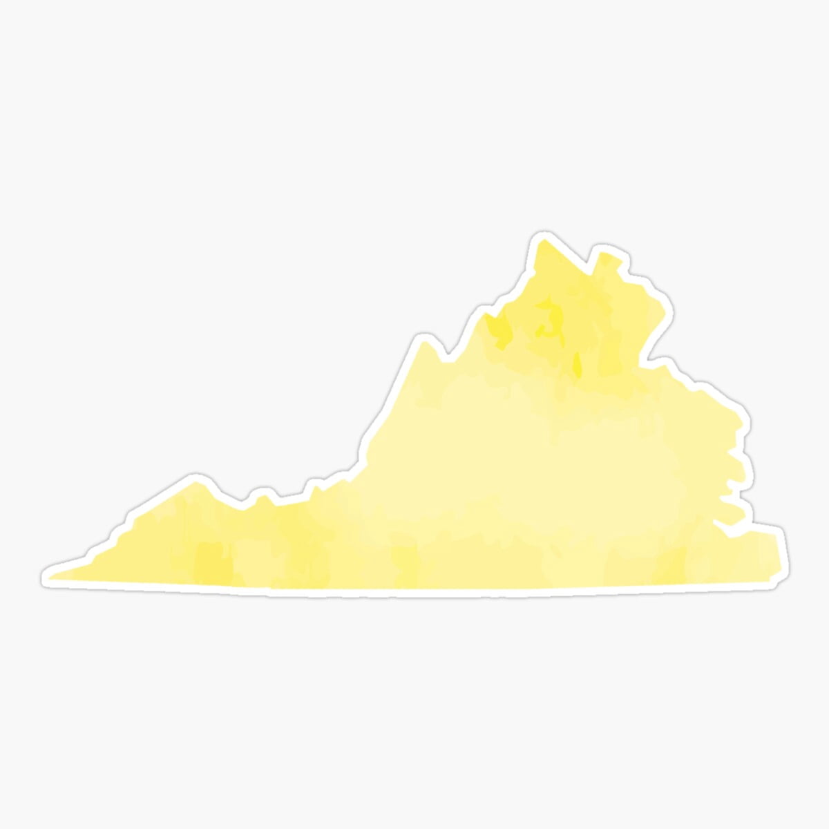 Maneki Yellow Watercolor Virginia Sticker, Phone Decal Water Bottle ...