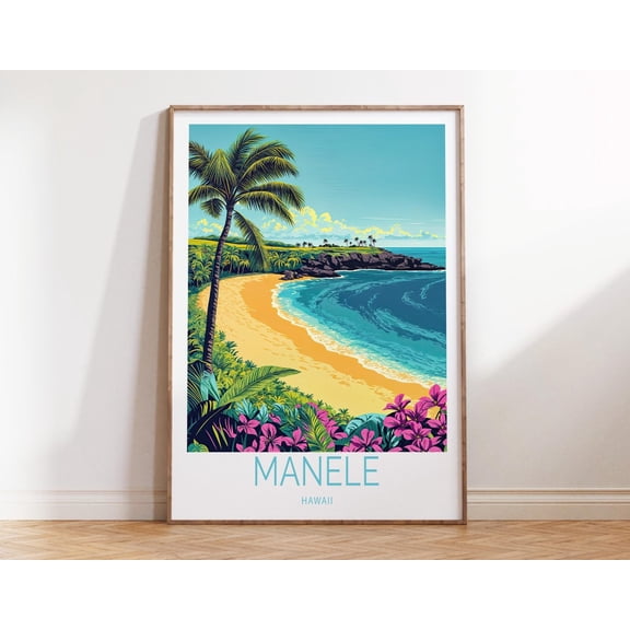 Manele Hawaii Pacific Coast Nature Print, Unframed Paper Print Size 8x12