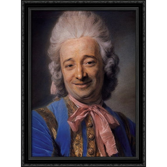 Manelli 28x36 Large Black Ornate Wood Framed Canvas Art by Maurice Quentin de La Tour