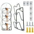 thumbnail image 1 of 3-Tier Pot Lid Storage Rack, Pots and Pans Storage Rack, No Drilling Adhesive Wall, for Kitchen Organization and Storage, Black, 1 of 7
