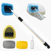 Manelord Car Wash Brush, Windshield Cleaner Wand,Auto Glass Cleaning Mop Kit, Handle Cleaner Tool with Spray Bottle for Car Window, for Gifts