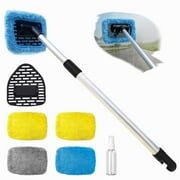 Manelord Car Wash Brush, Windshield Cleaner Wand, Glass Cleaning Mop Kit, Handle Cleaner Tool with Spray Bottle for Car Window,  for Gifts