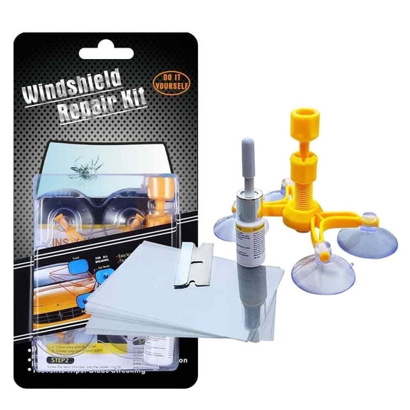 Manelord Windshield Repair Kit, Car Windshield Repair Kit with Suction Cup, Glass Repair Kit for Chips and Cracks,Black