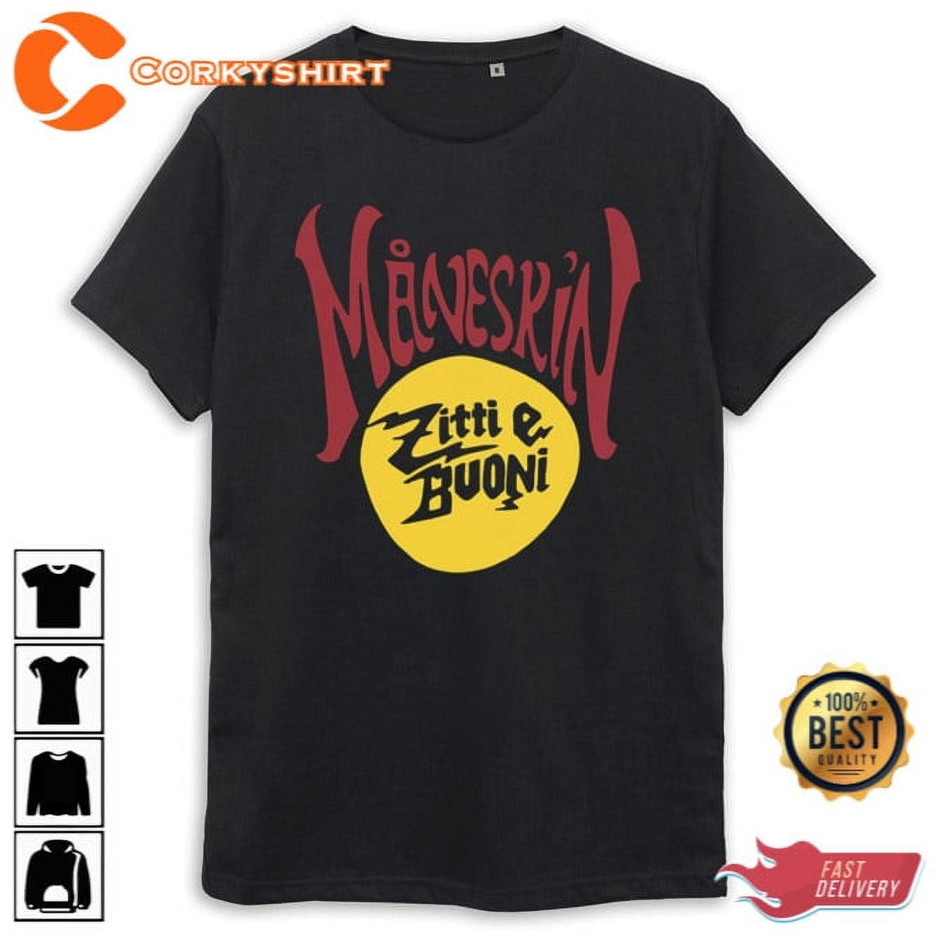 Maneskin Italian Rock Band Mediolanum Forum Zitti E Buoni Tshirt