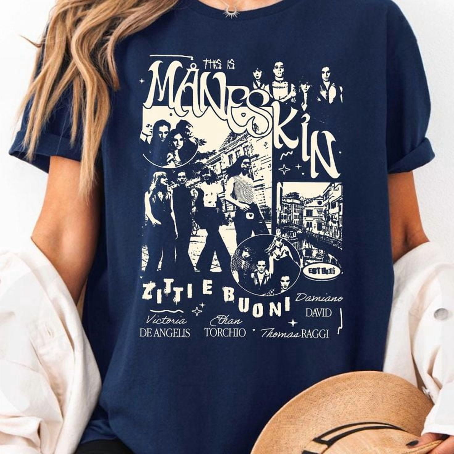 初期タグ Maneskin official Tee 未使用 Maneskin T-Shirt, Maneskin Rock Band T-Shirt, Men's And Women's