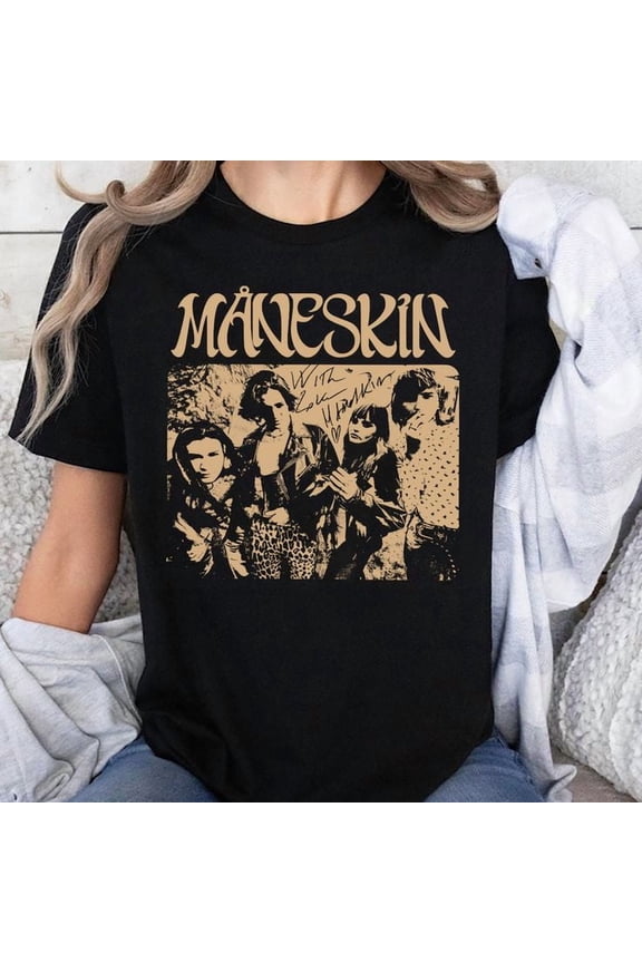 Maneskin T-Shirt,Rush World Tour, Rock Band Tee, Men's And Women's Graphic Tee 100% Cotton by TBun, Full Sizes S-5XL