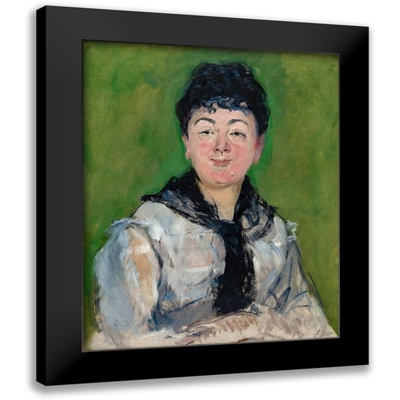 Manet, Edouard 12x14 Black Modern Framed Museum Art Print Titled - Portrait of a Woman with a Black Fichu