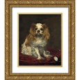 thumbnail image 1 of Manet, Edouard 12x14 Gold Ornate Wood Framed with Double Matting Museum Art Print Titled - A King Charles Spaniel, 1 of 4