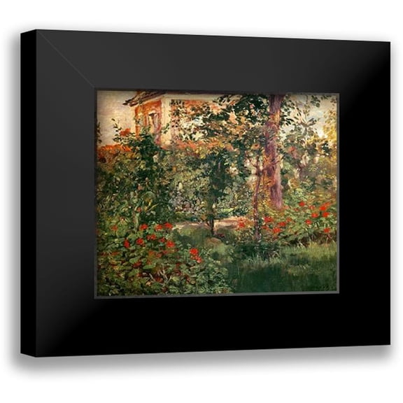 Manet, Edouard 13x12 Black Modern Framed Museum Art Print Titled - The Bellevue Garden