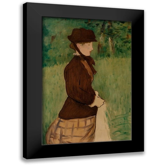 Manet, Edouard 13x18 Black Modern Framed Museum Art Print Titled - Young Woman in a Garden