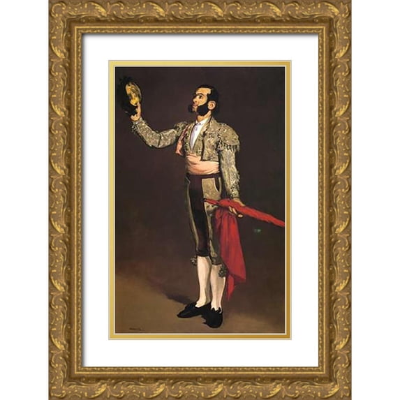 Manet, Edouard 13x18 Gold Ornate Wood Framed with Double Matting Museum Art Print Titled - A Matador