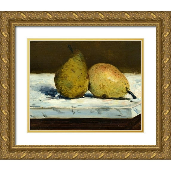 Manet, Edouard 14x12 Gold Ornate Wood Framed with Double Matting Museum Art Print Titled - Pears