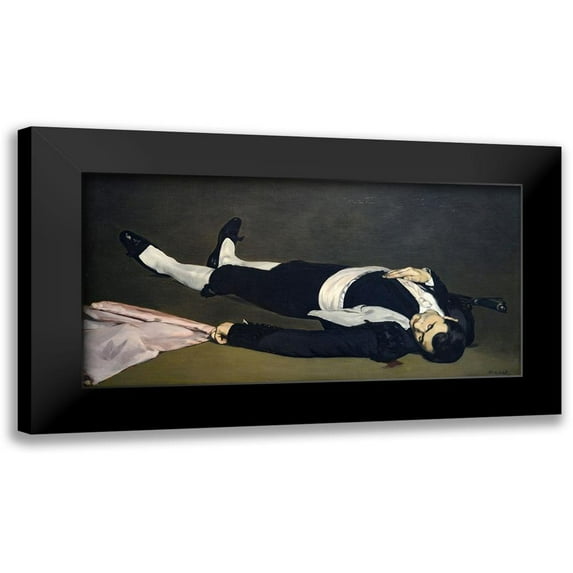 Manet, Edouard 14x9 Black Modern Framed Museum Art Print Titled - The Dead Toreador