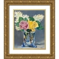 thumbnail image 1 of Manet, Edouard 15x18 Gold Ornate Wood Framed with Double Matting Museum Art Print Titled - Lilas et roses, 1 of 4