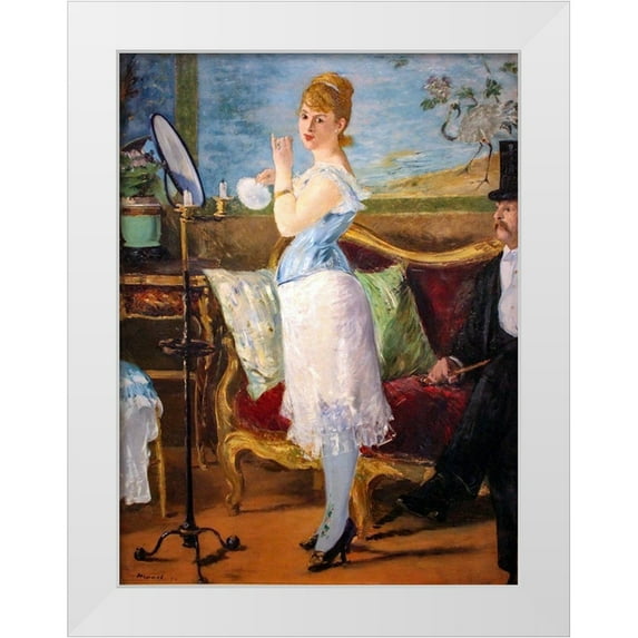 Manet, Edouard 15x18 White Modern Wood Framed Museum Art Print Titled - Nana