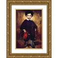thumbnail image 1 of Manet, Edouard 17x24 Gold Ornate Wood Framed with Double Matting Museum Art Print Titled - Little Lange, 1 of 4