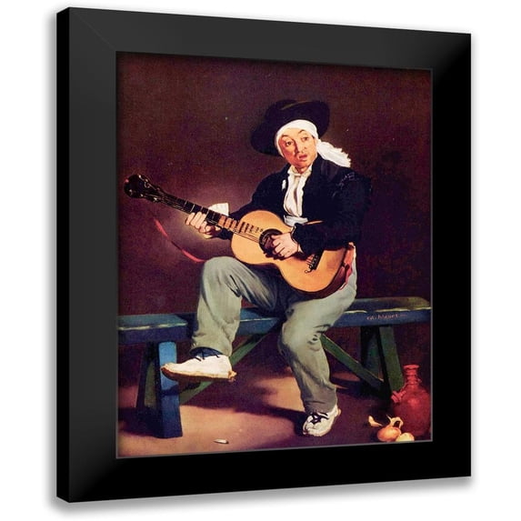 Manet, Edouard 19x24 Black Modern Framed Museum Art Print Titled - The Spanish singer