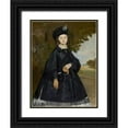 thumbnail image 1 of Manet, Edouard 19x24 Black Ornate Wood Framed with Double Matting Museum Art Print Titled - Portrait of Madame Brunet, 1 of 4